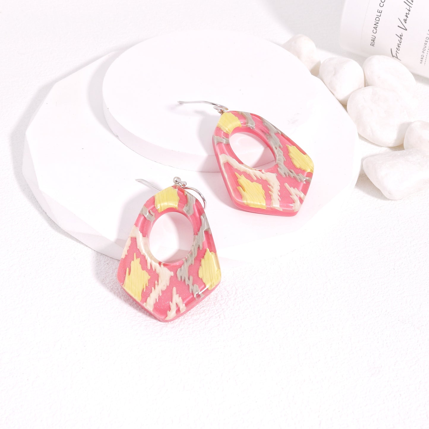 ANDA Ikat Print Drop Earrings