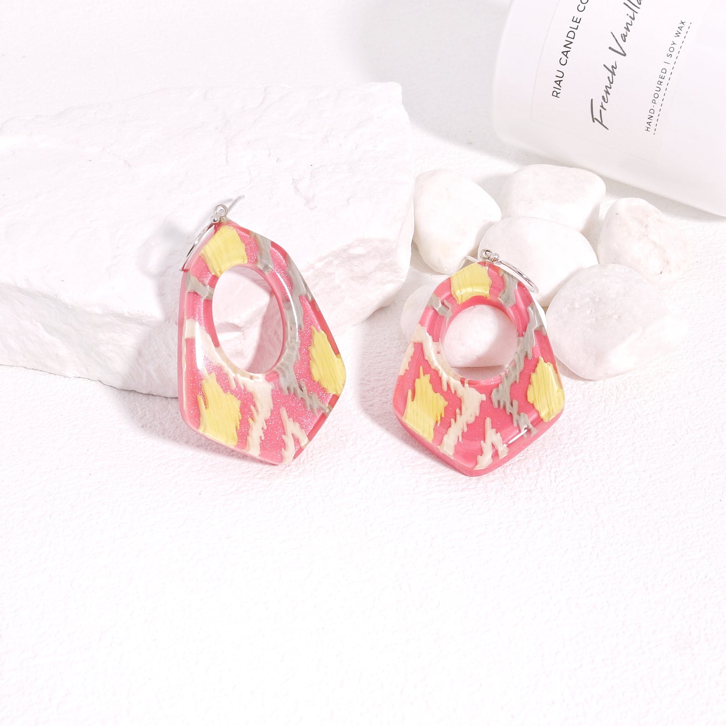 ANDA Ikat Print Drop Earrings