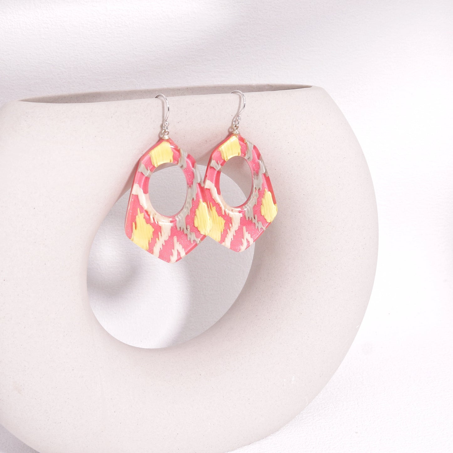 ANDA Ikat Print Drop Earrings
