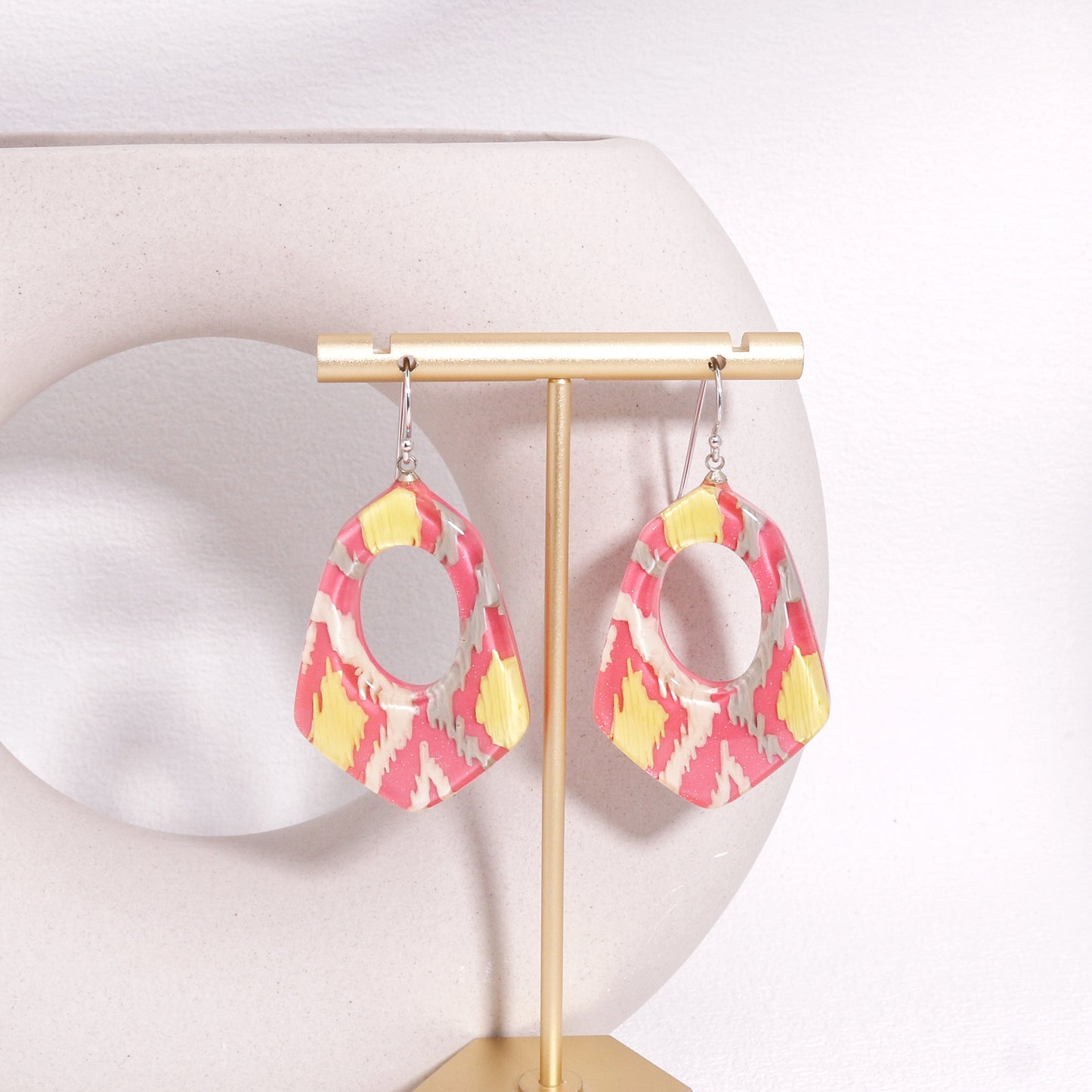 ANDA Ikat Print Drop Earrings