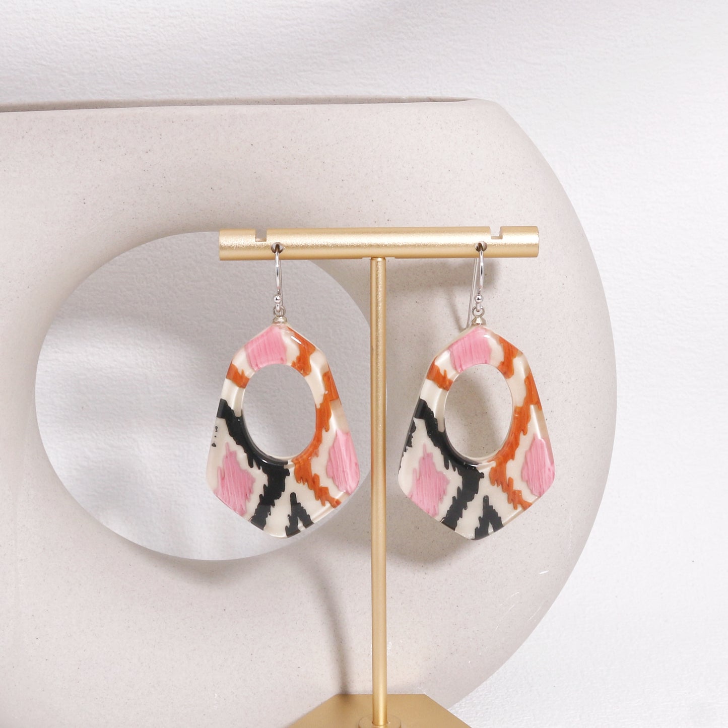 ANDA Ikat Print Drop Earrings