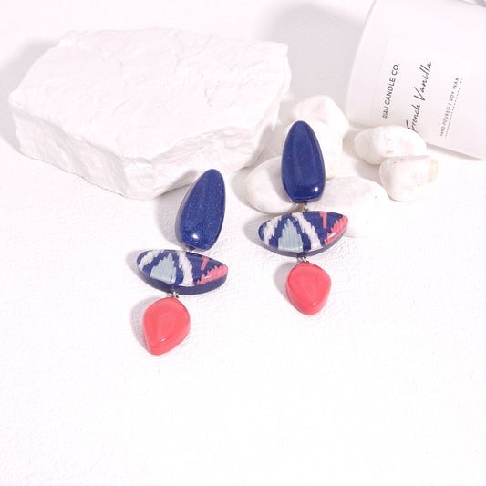 ANDA Ikat Print Statement Earrings