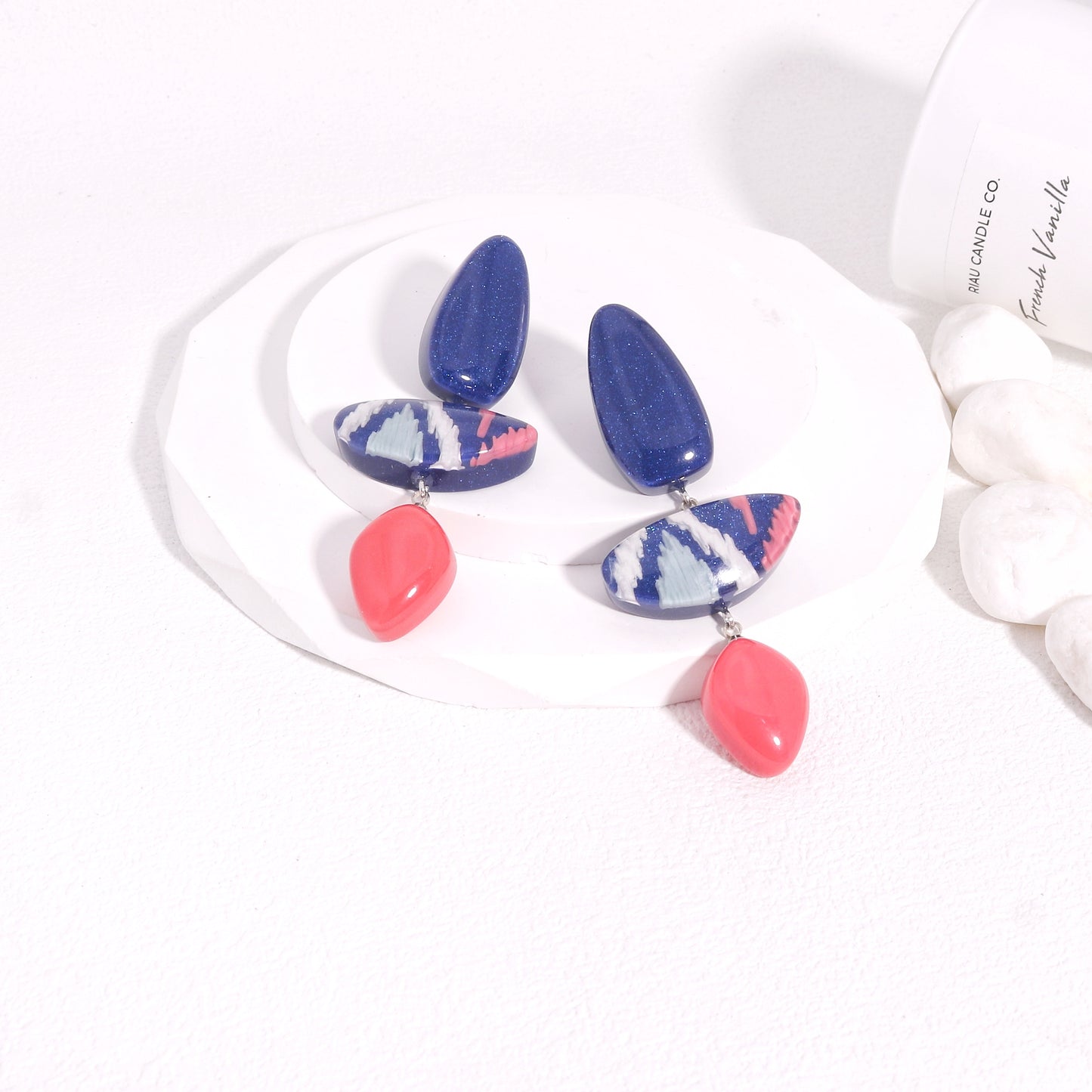 ANDA Ikat Print Statement Earrings