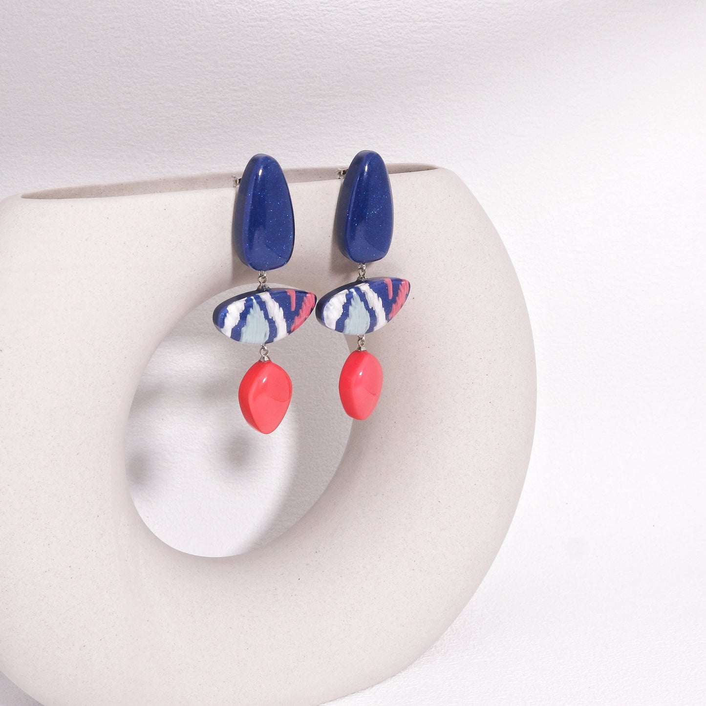 ANDA Ikat Print Statement Earrings