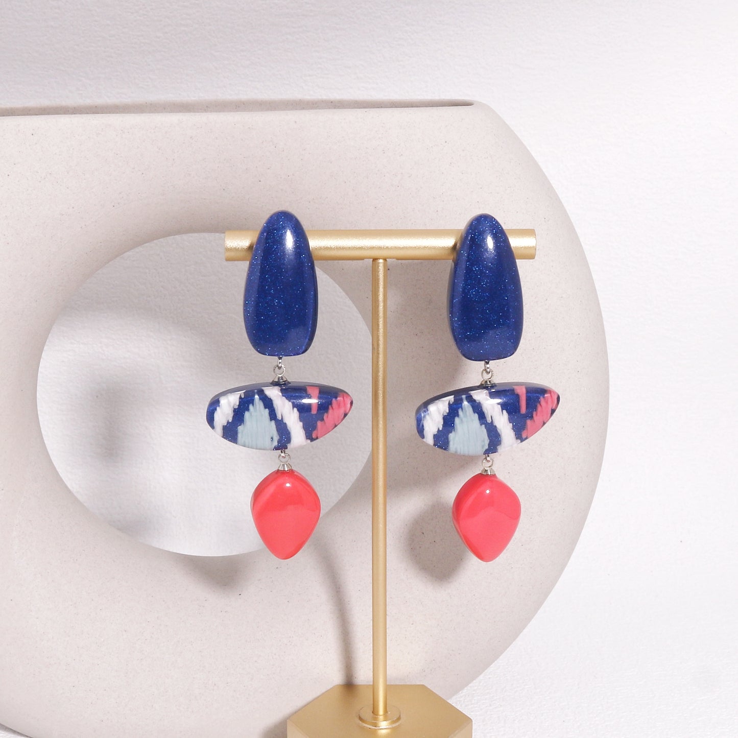 ANDA Ikat Print Statement Earrings