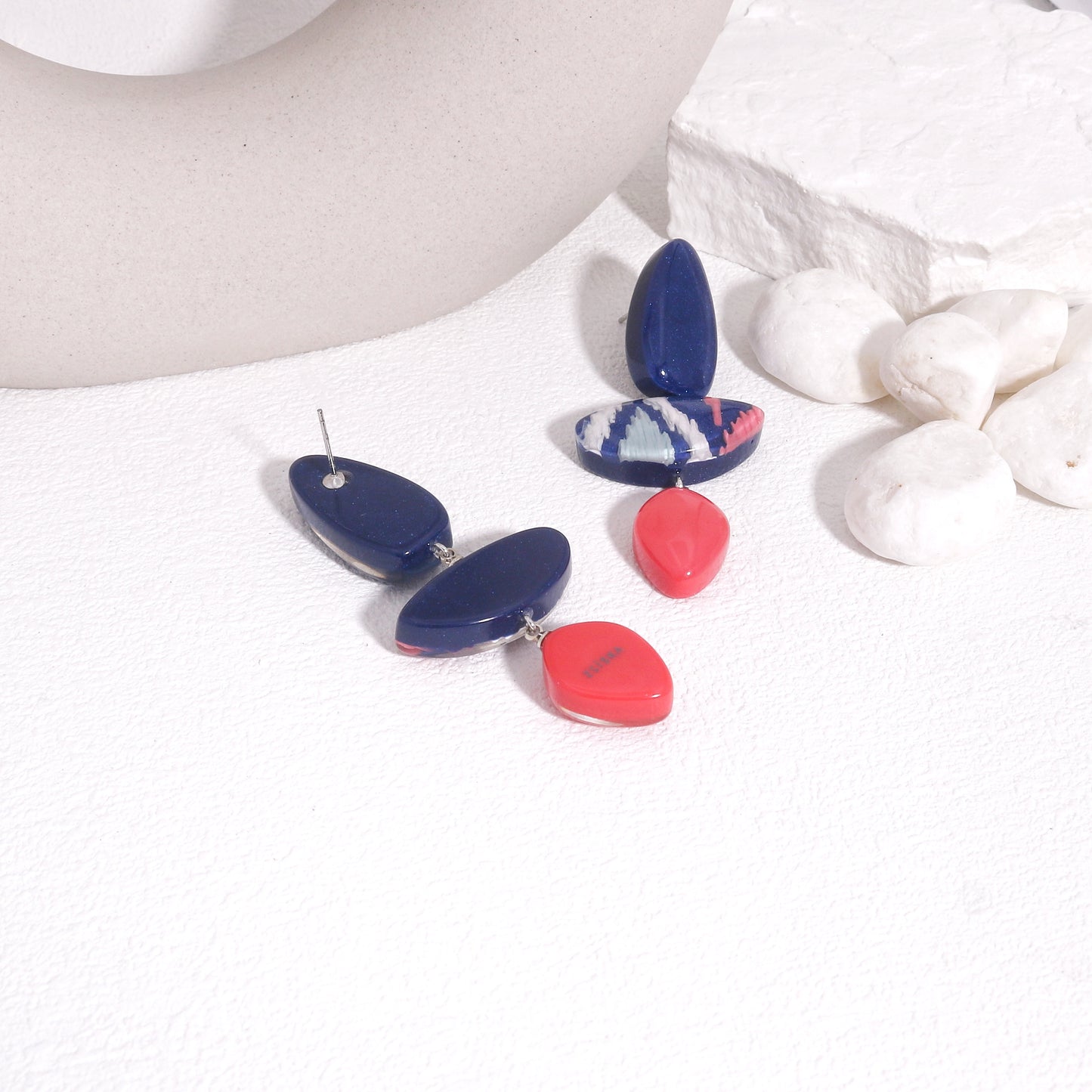 ANDA Ikat Print Statement Earrings