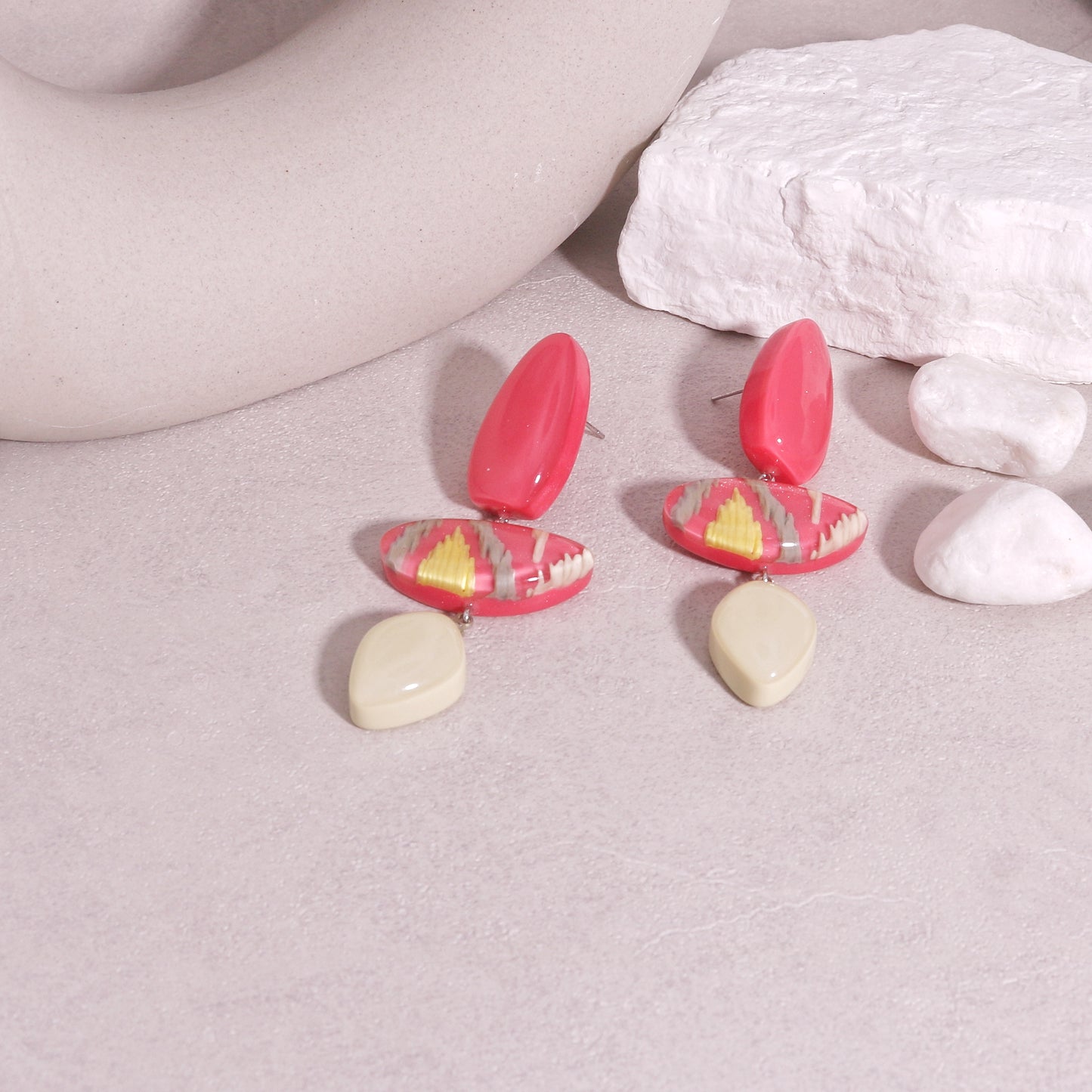 ANDA Ikat Print Statement Earrings