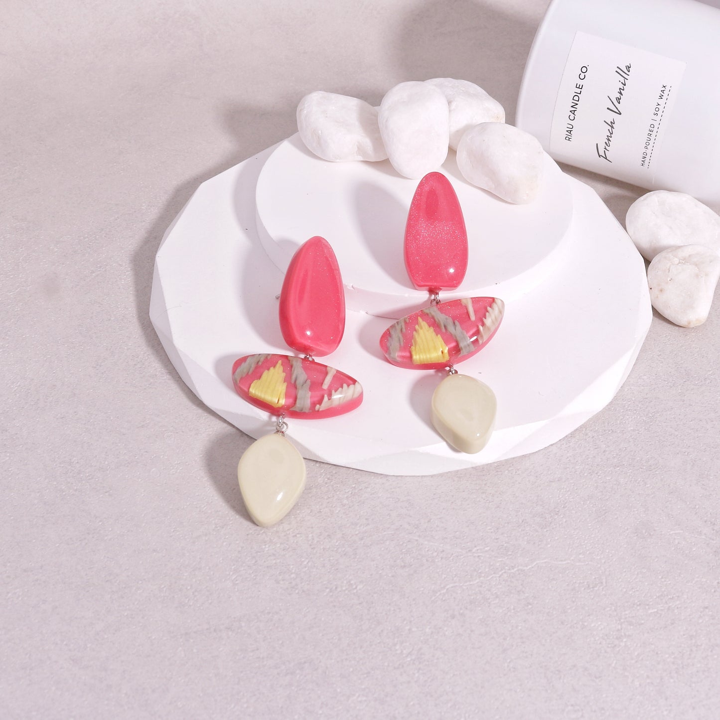 ANDA Ikat Print Statement Earrings