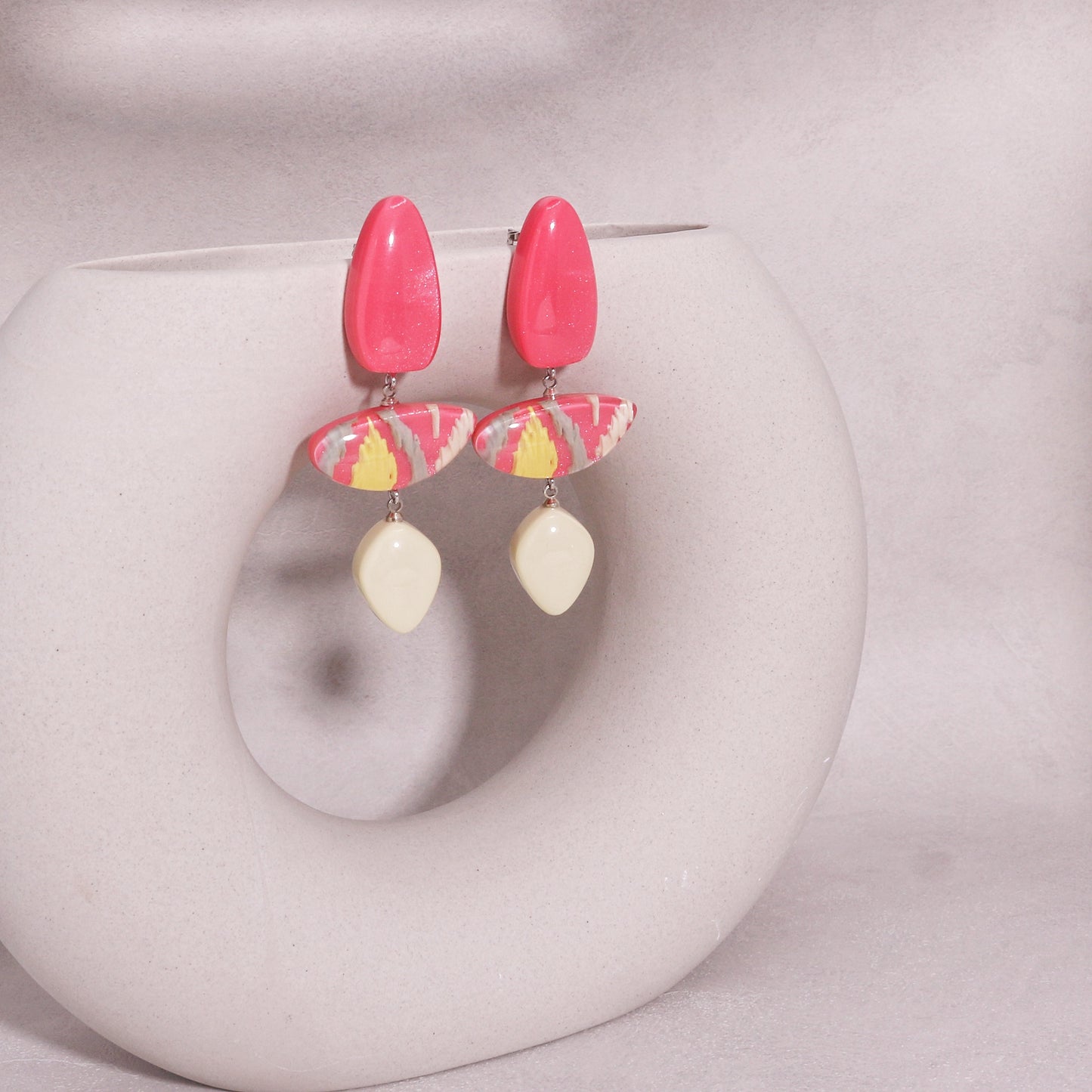 ANDA Ikat Print Statement Earrings
