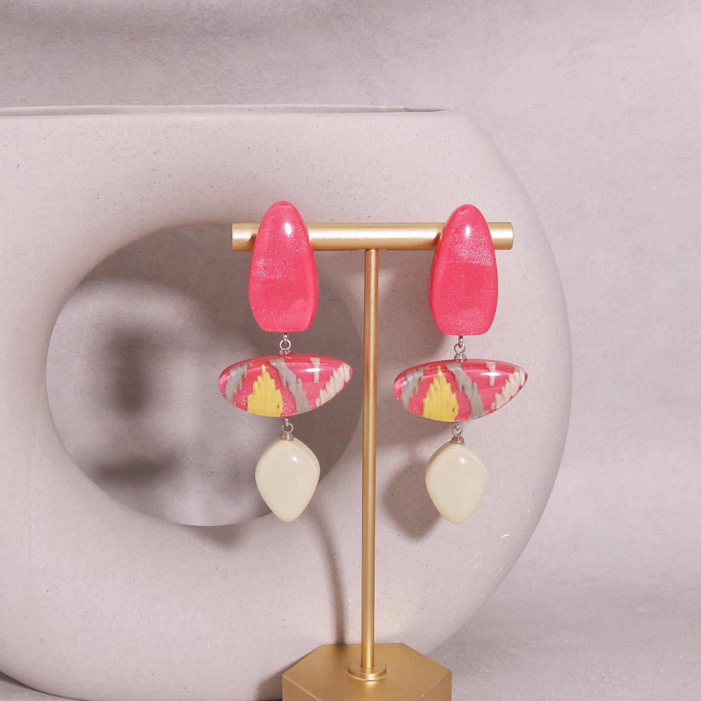 ANDA Ikat Print Statement Earrings