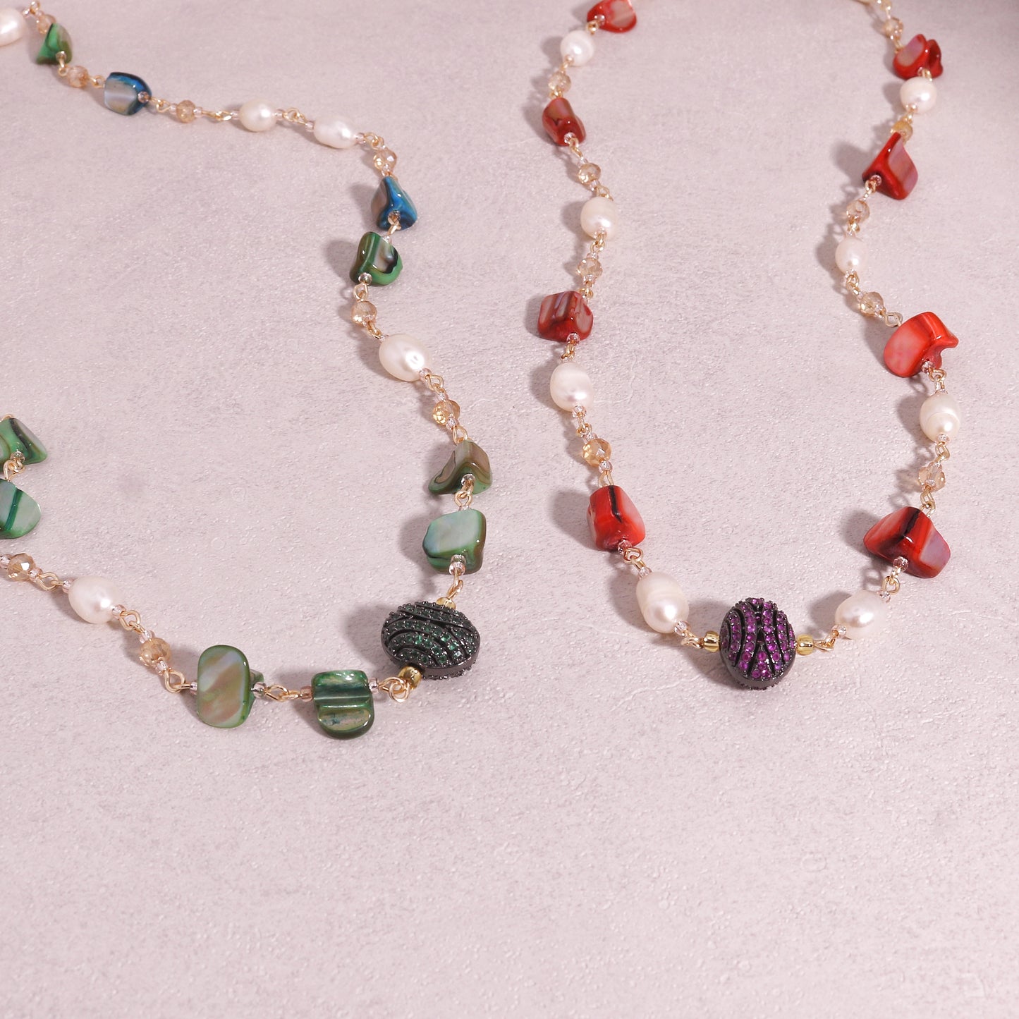 Desiree Handmade Natural Gem Long Necklace