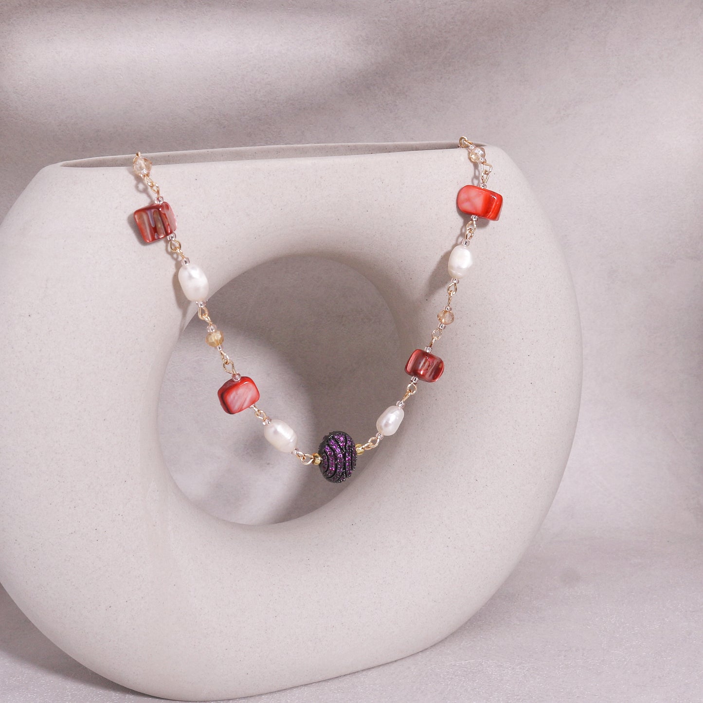 Desiree Handmade Natural Gem Long Necklace