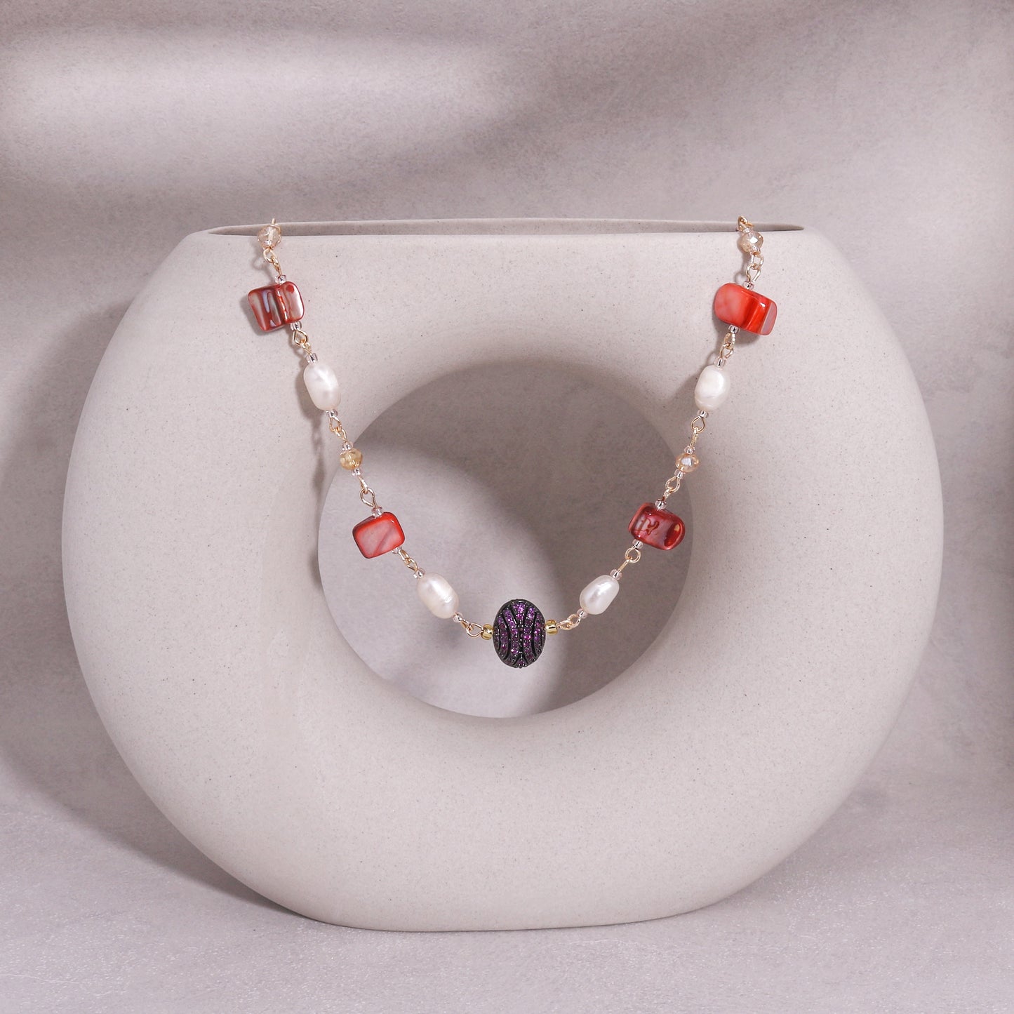 Desiree Handmade Natural Gem Long Necklace