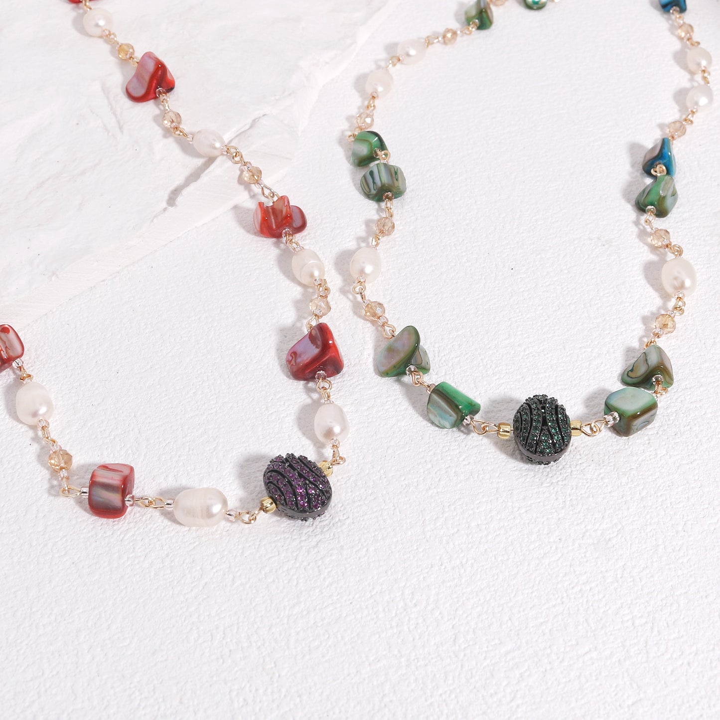 Desiree Handmade Natural Gem Long Necklace