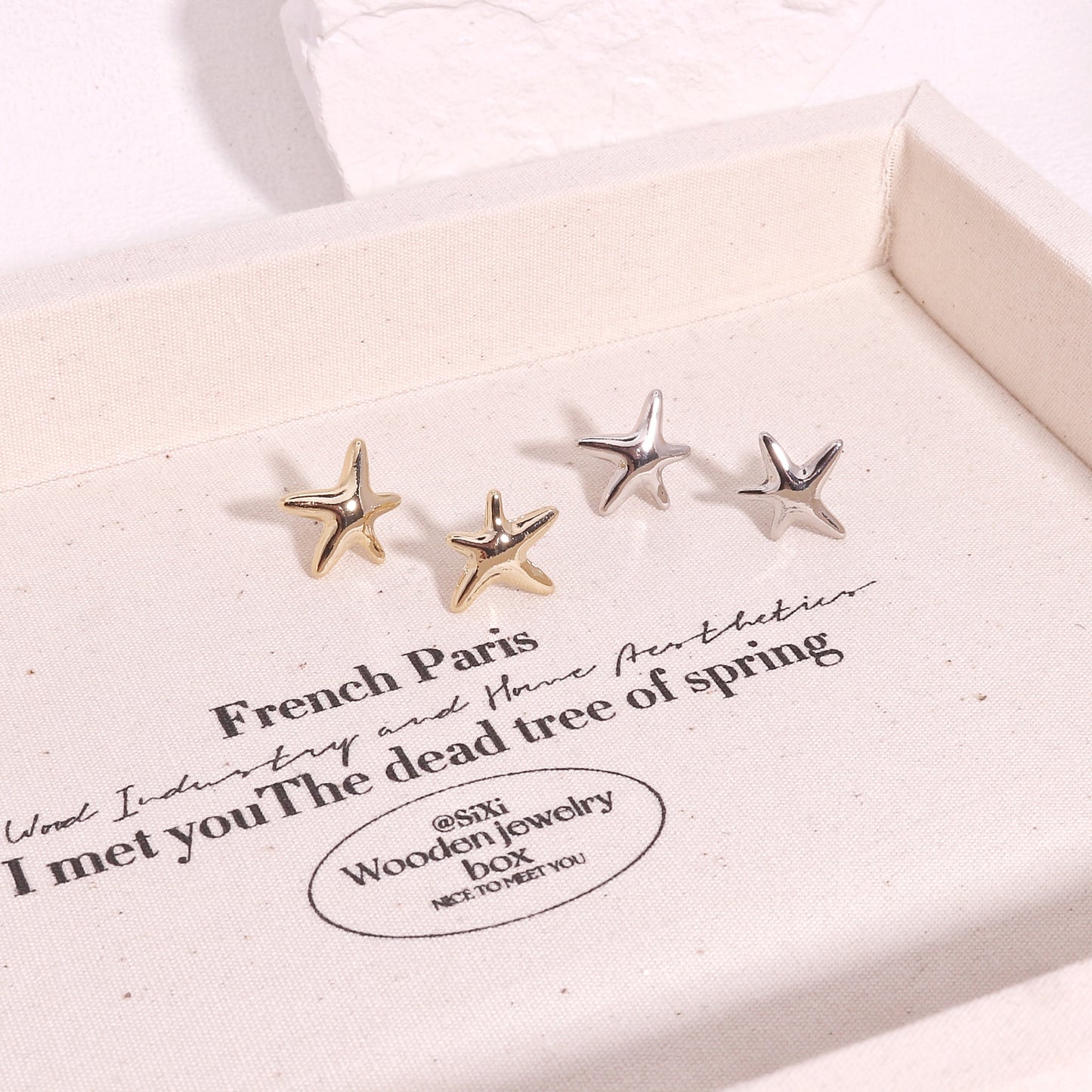 Vivica Dancing Starfish Metallic Stud Earrings