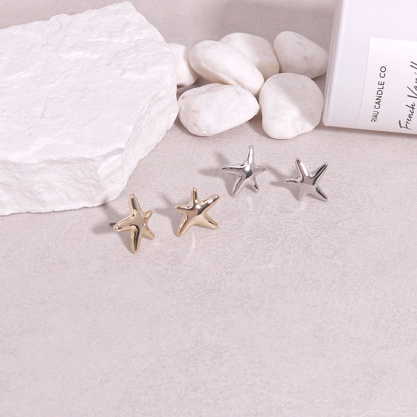 Vivica Dancing Starfish Metallic Stud Earrings