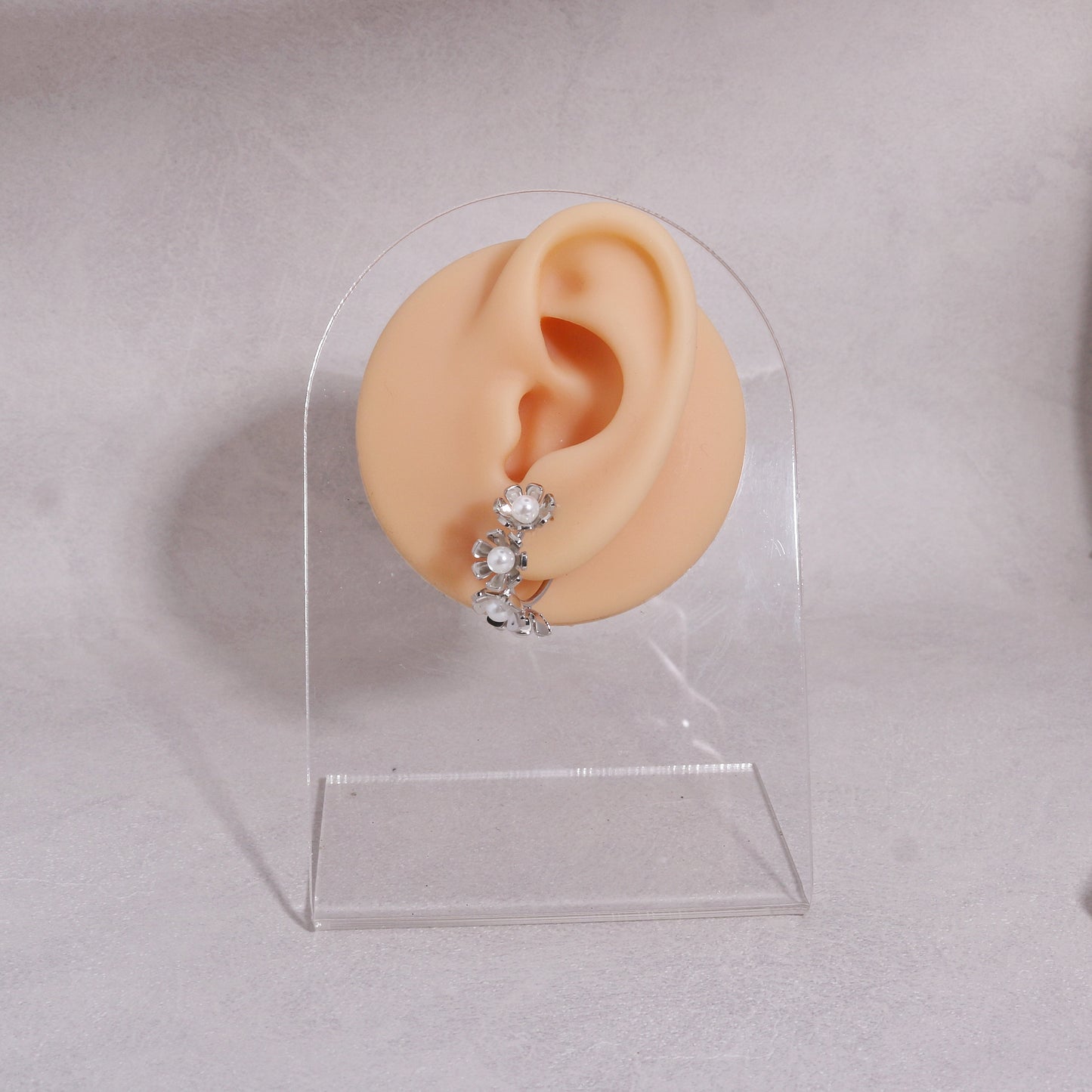 Bella Delicate Floral Hoop Drop Earrings