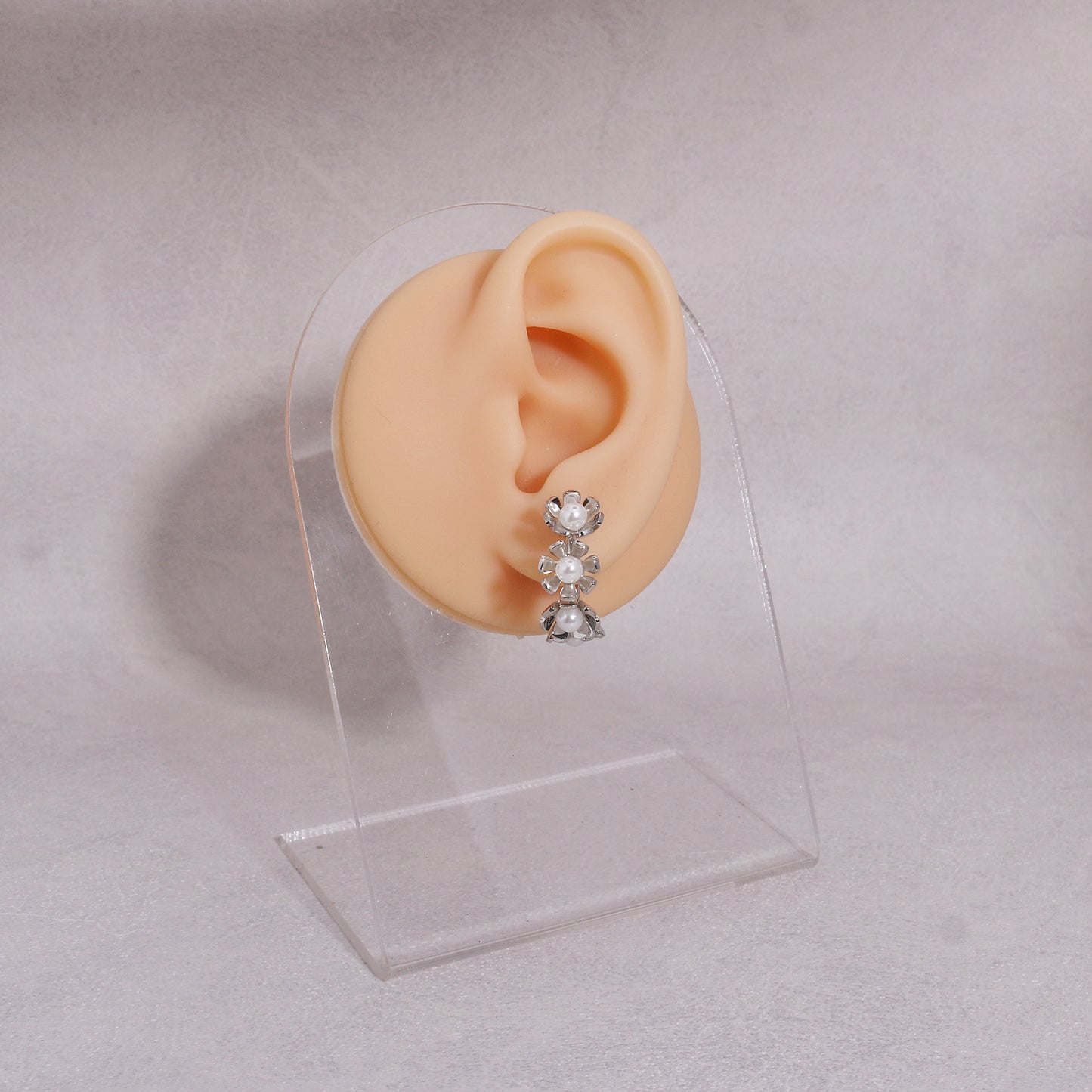 Bella Delicate Floral Hoop Drop Earrings