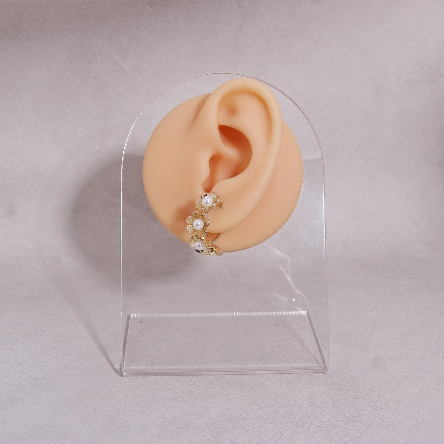 Bella Delicate Floral Hoop Drop Earrings