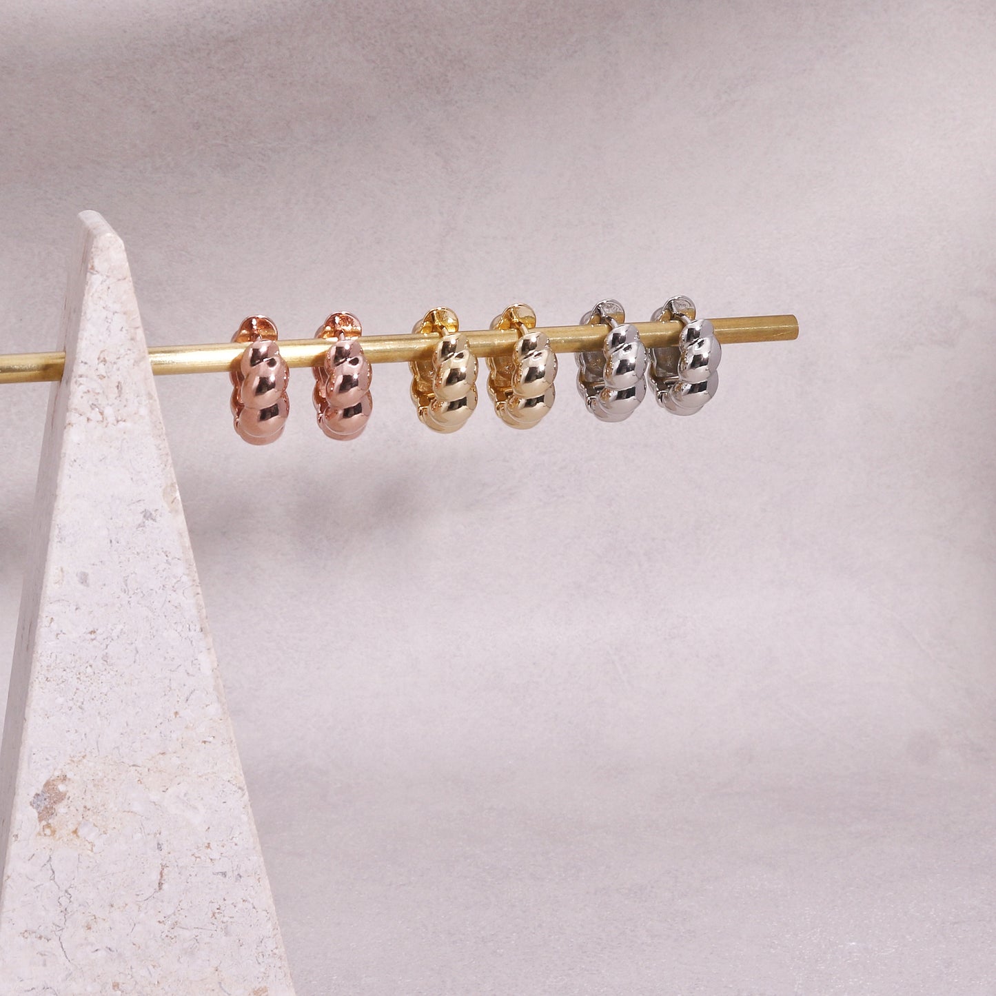 Nelly French Baguette Thick Hoop Earrings