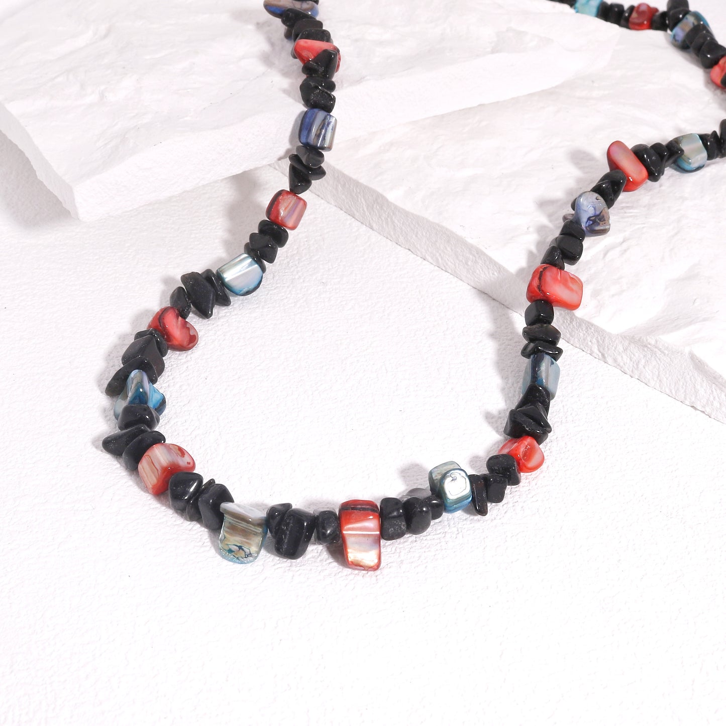 Halle Luxury Onyx and Shell Handmade Necklace