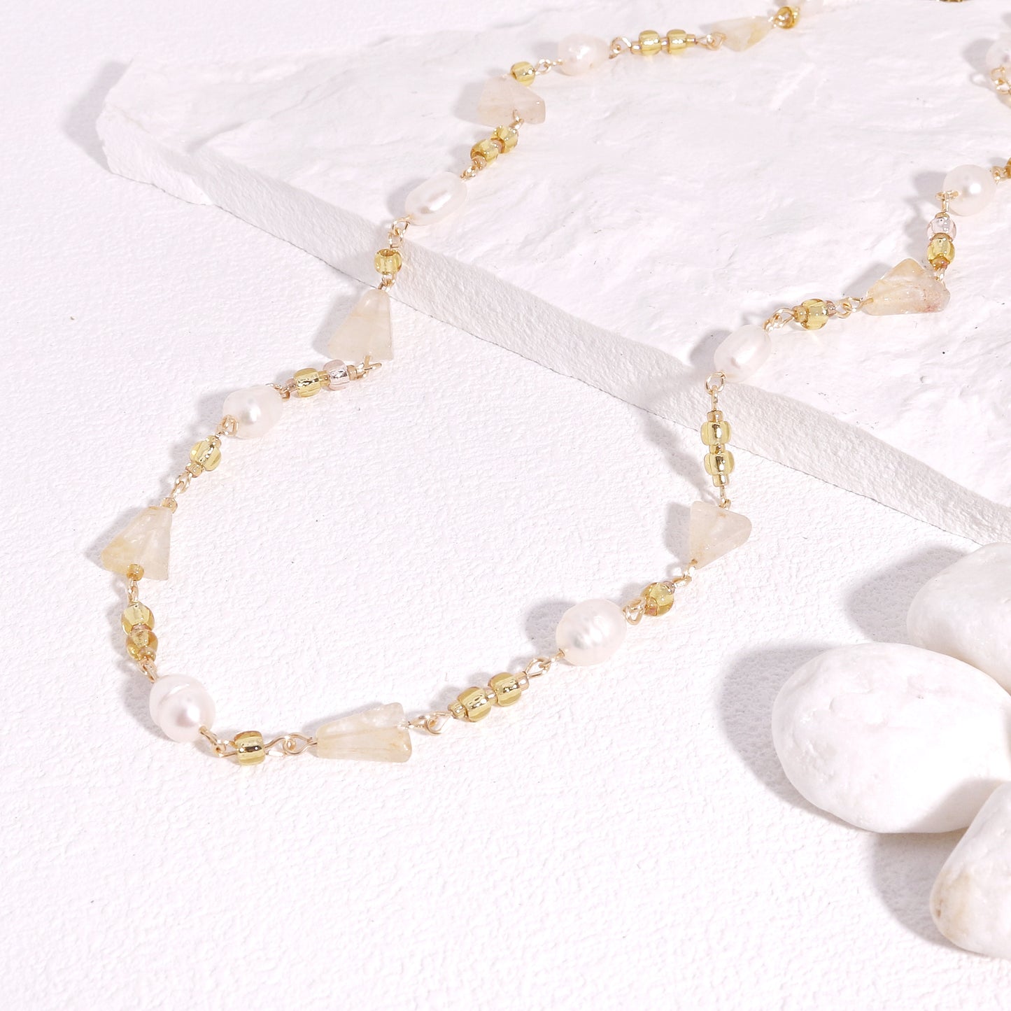 Lilith Rose Quartz Goldrush Necklace