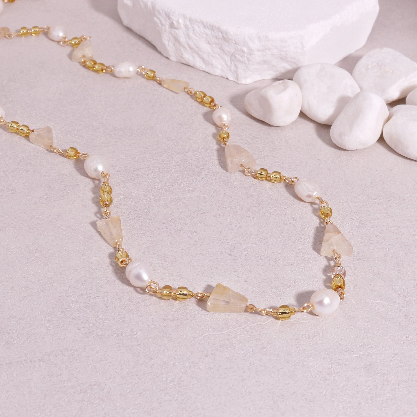 Lilith Rose Quartz Goldrush Necklace