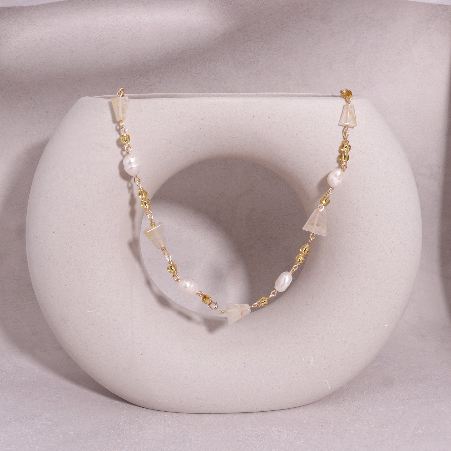 Lilith Rose Quartz Goldrush Necklace