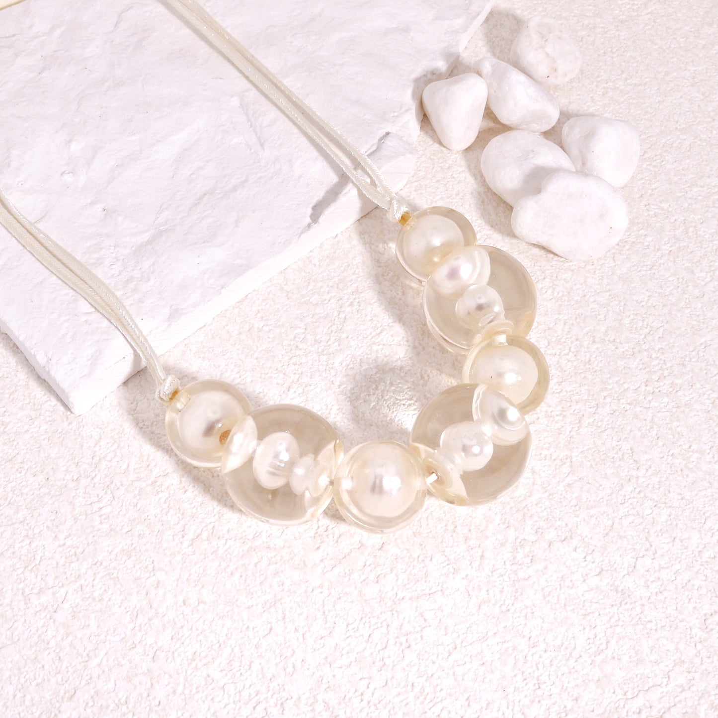 Bubbling Pearl 7 Bead Pearl Necklace