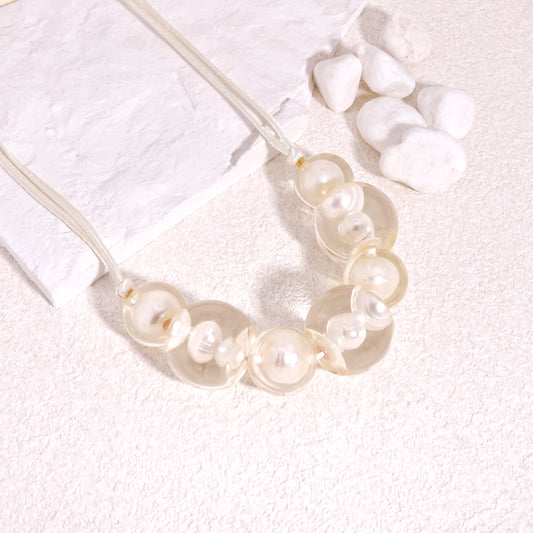 Bubbling Pearl 7 Bead Pearl Necklace
