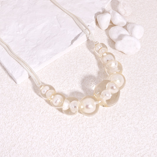 Bubbling Pearl 9 Bead Pearl Necklace