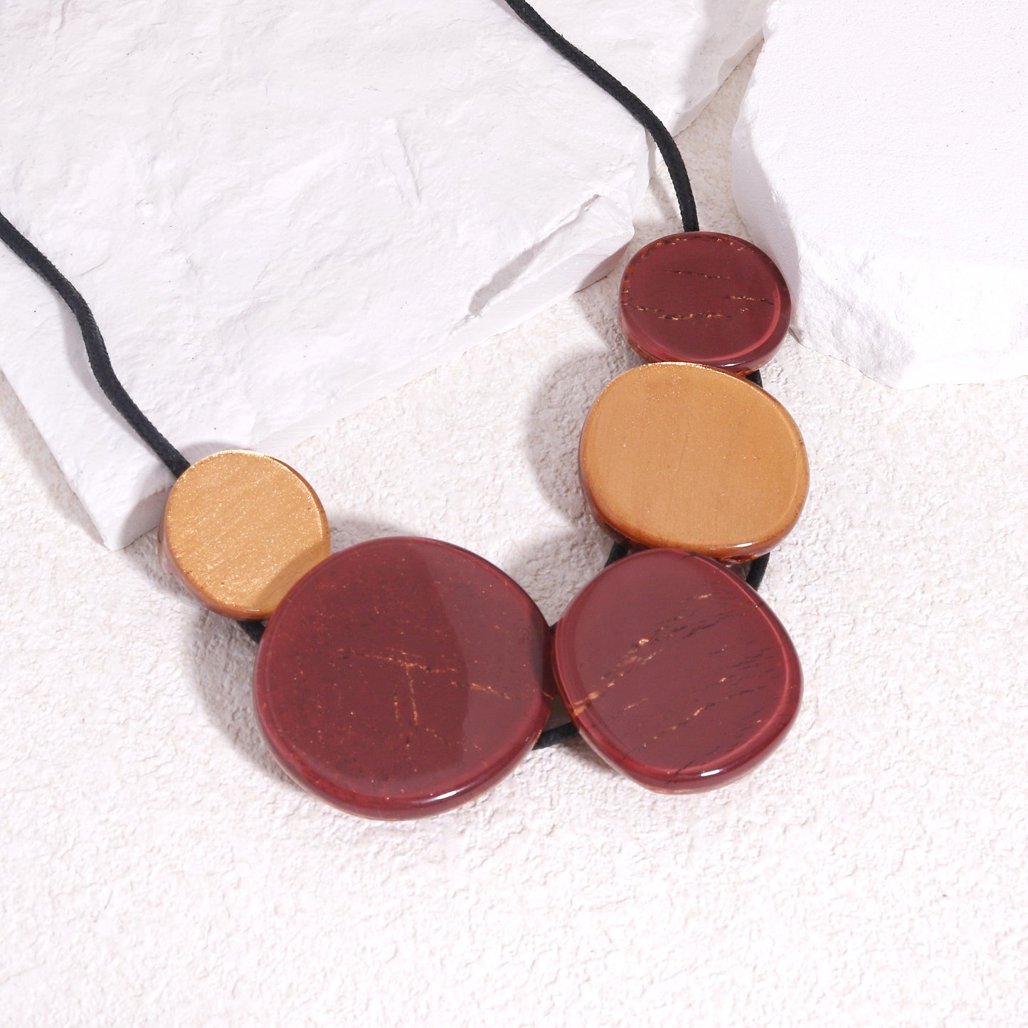 Selene Gold Red Circle Necklace