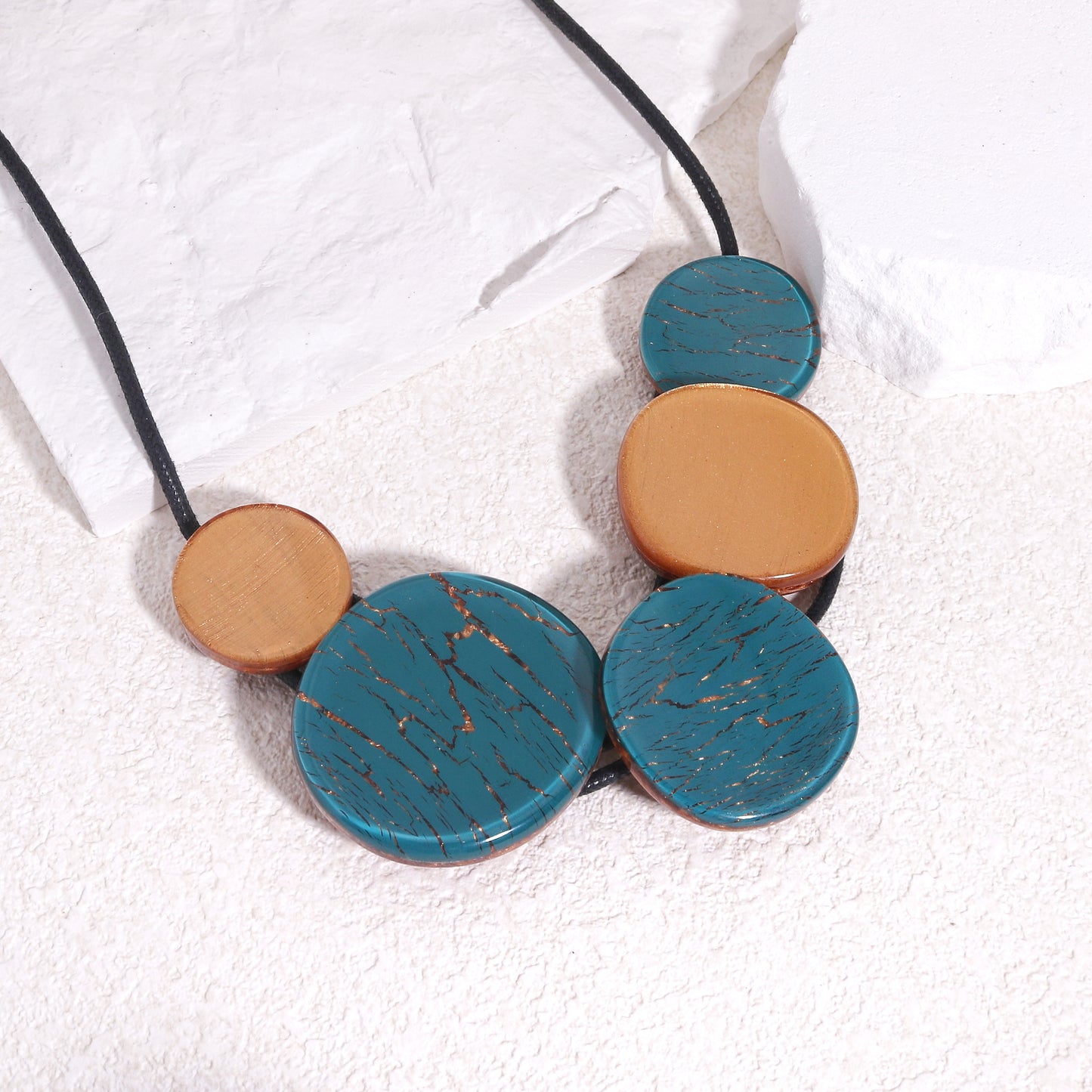 Selene Gold Green Circle Necklace