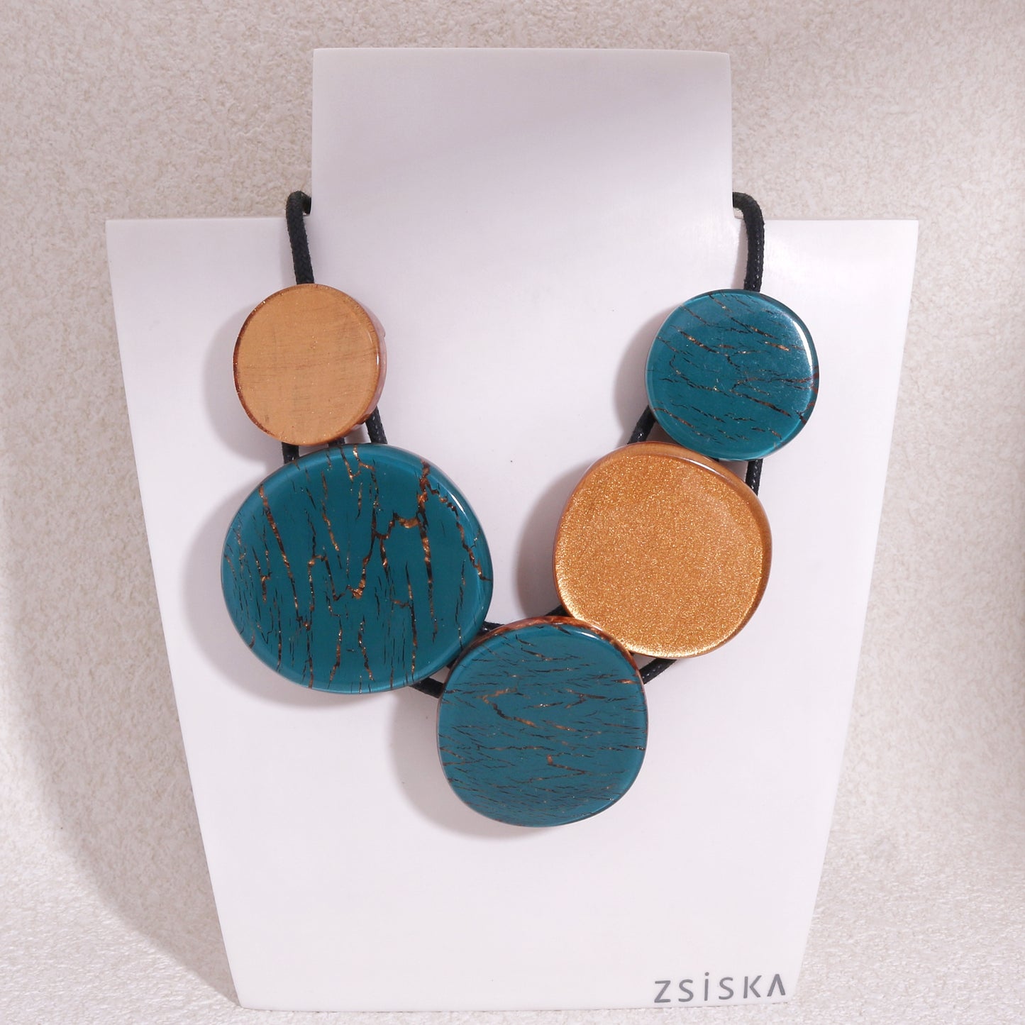 Selene Gold Green Circle Necklace