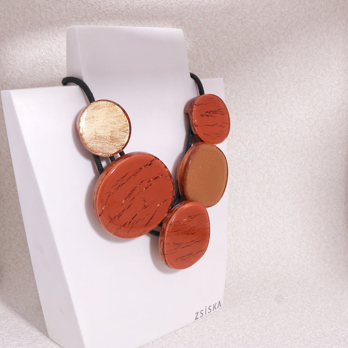 Selene Orange Circle Necklace