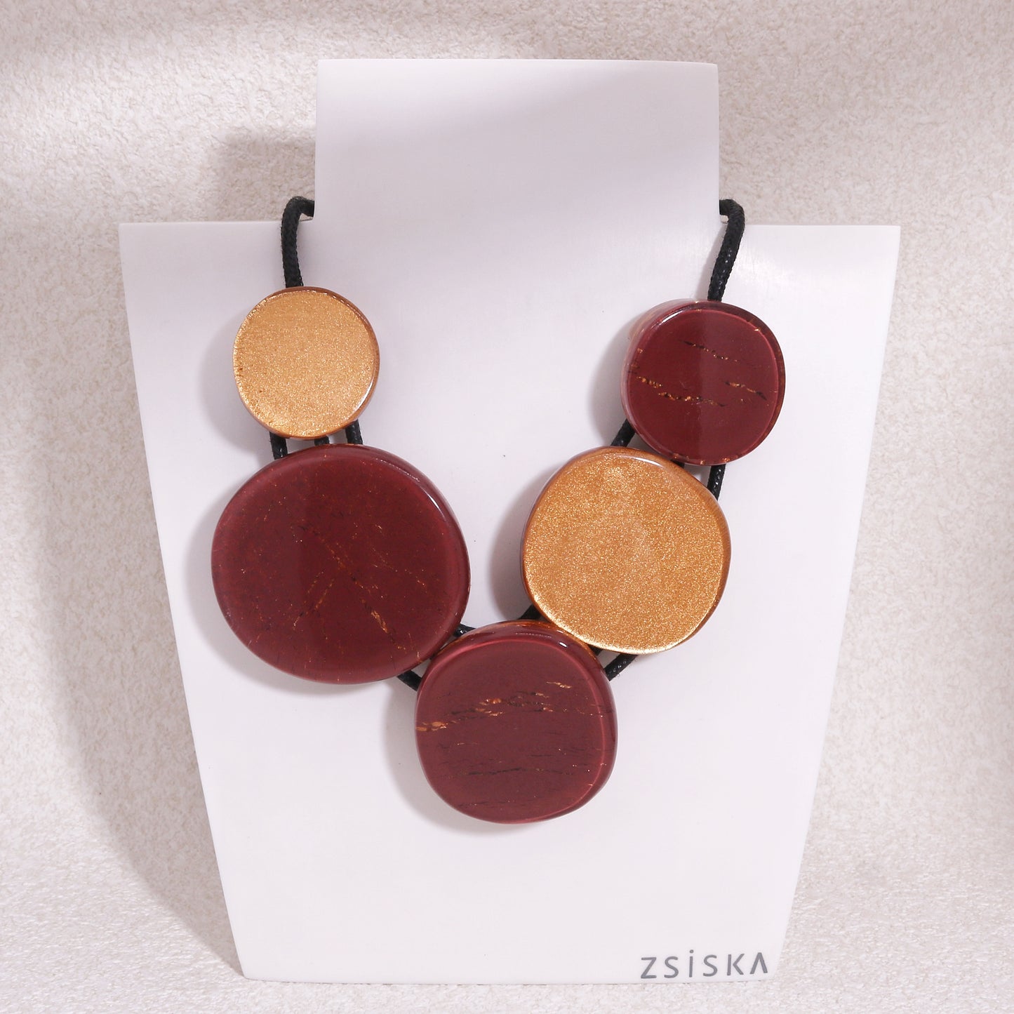 Selene Gold Red Circle Necklace