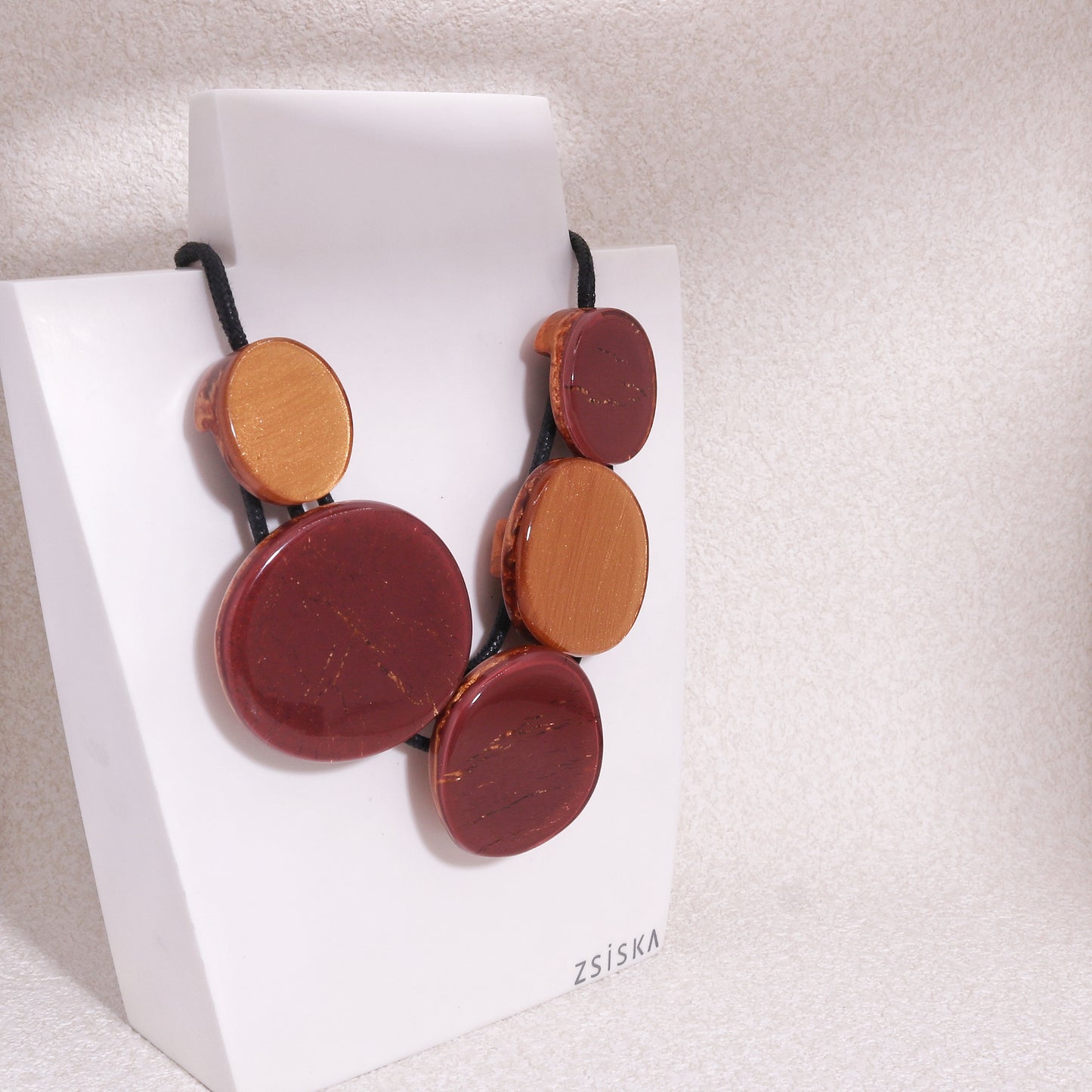 Selene Gold Red Circle Necklace