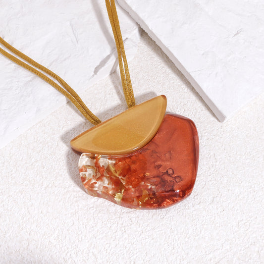 ANAIS Gold Orange Statement Pendant