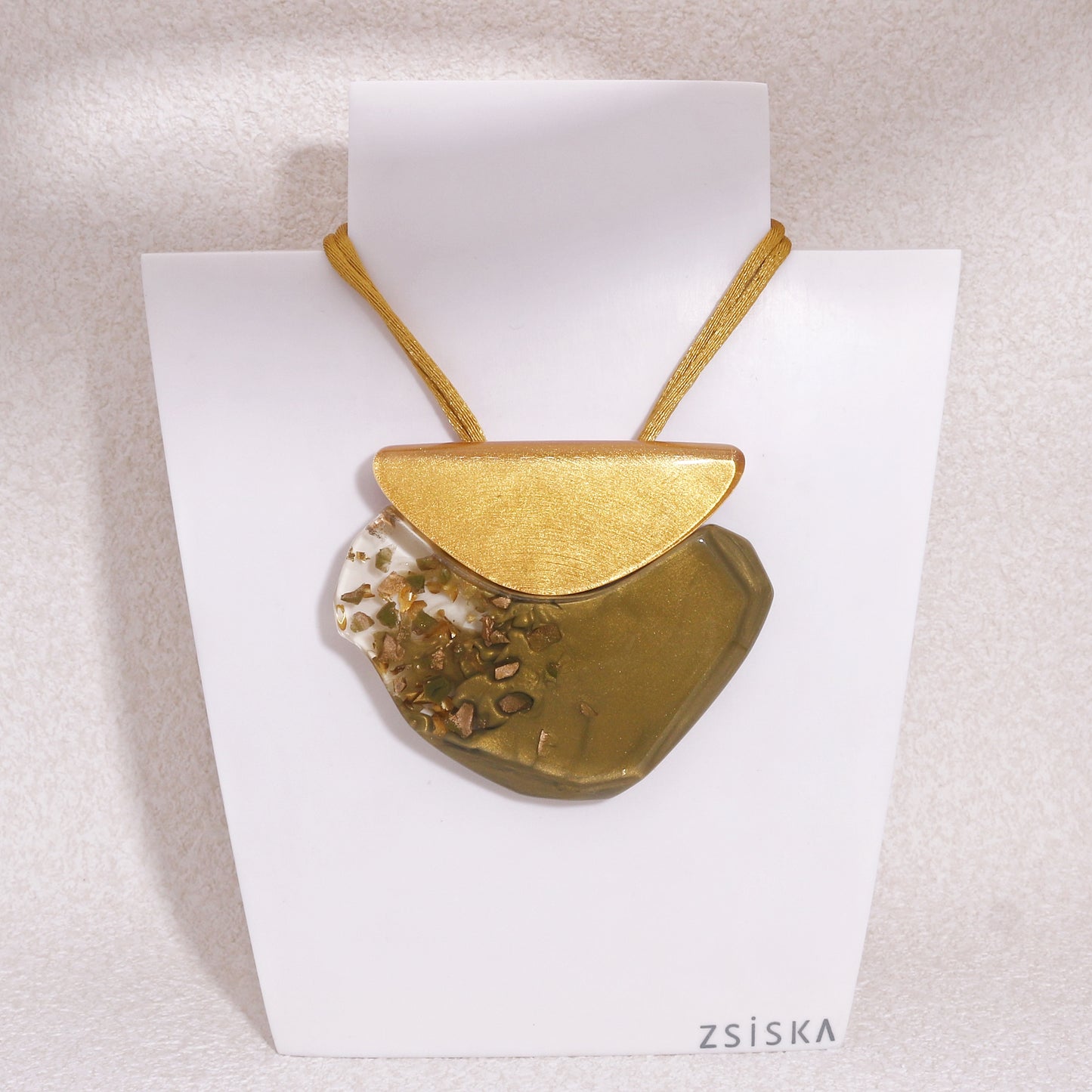 ANAIS Gold Green Statement Pendant