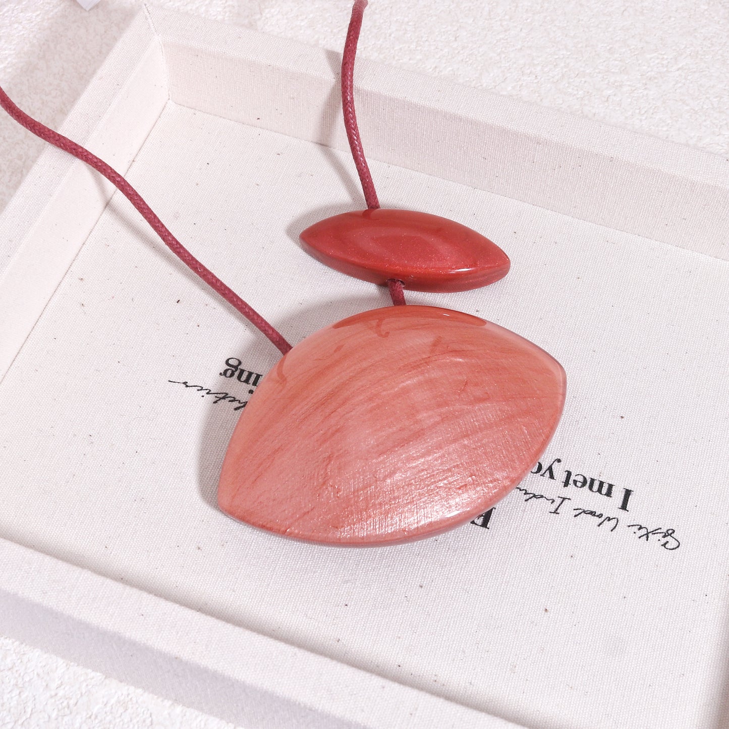 ZSISKA Satin Pink Pendant Necklace