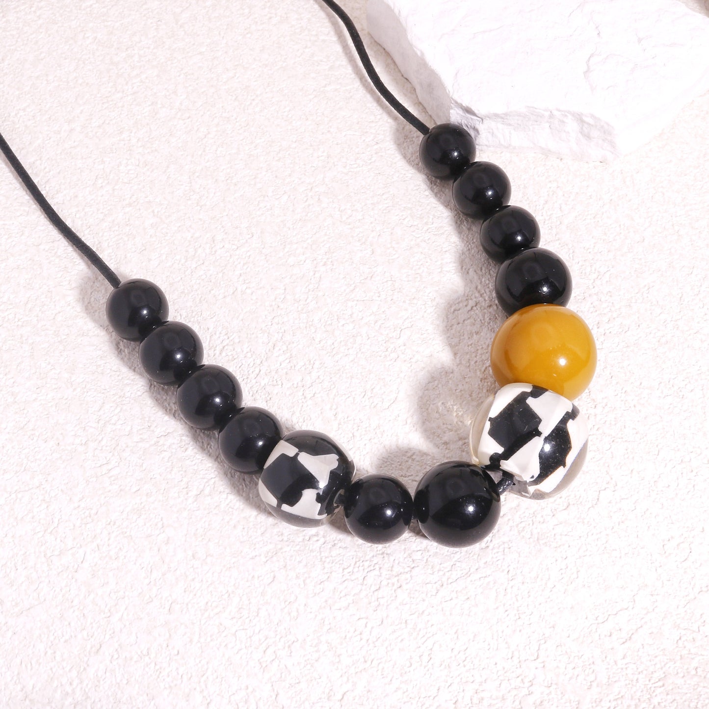 AUDREY Long Necklace Mustard Yellow