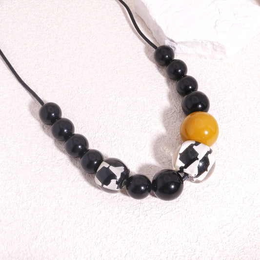 AUDREY Long Necklace Mustard Yellow