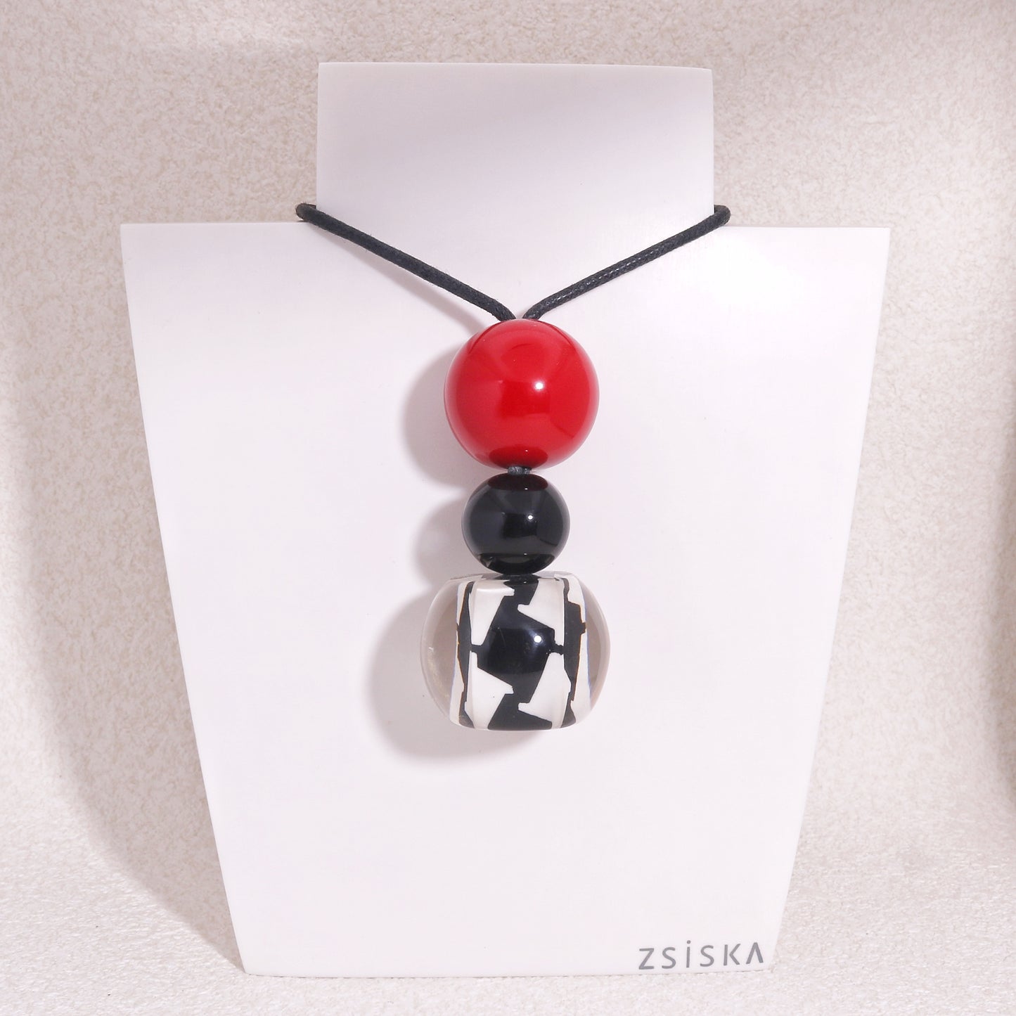 AUDREY Short Red Art Deco Pendant