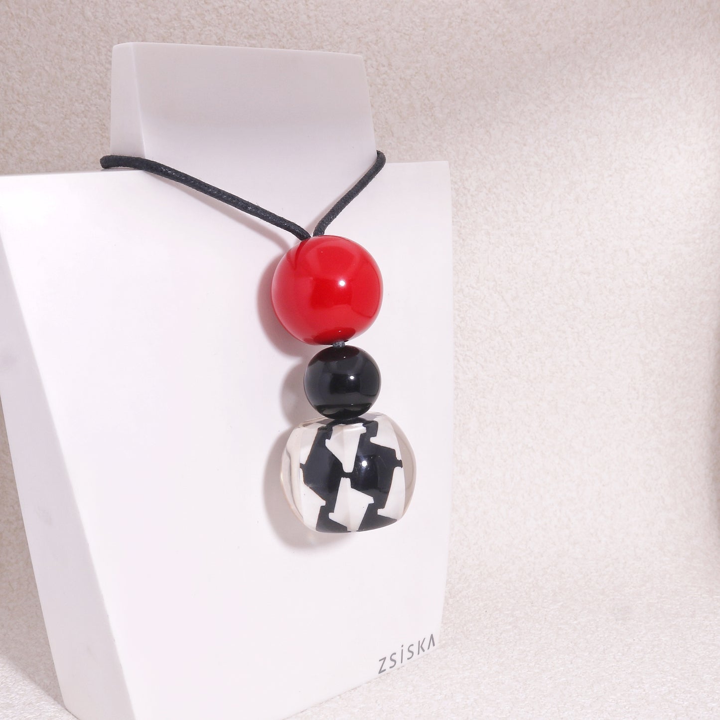AUDREY Short Red Art Deco Pendant