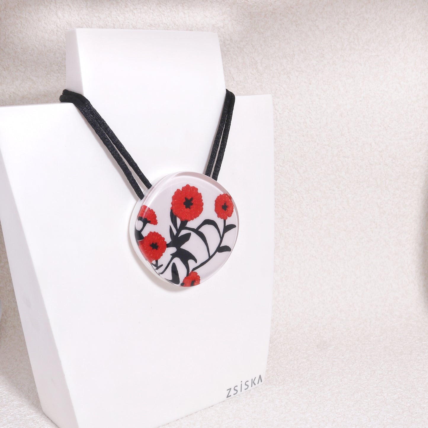 Baila - Red Floral Pendant
