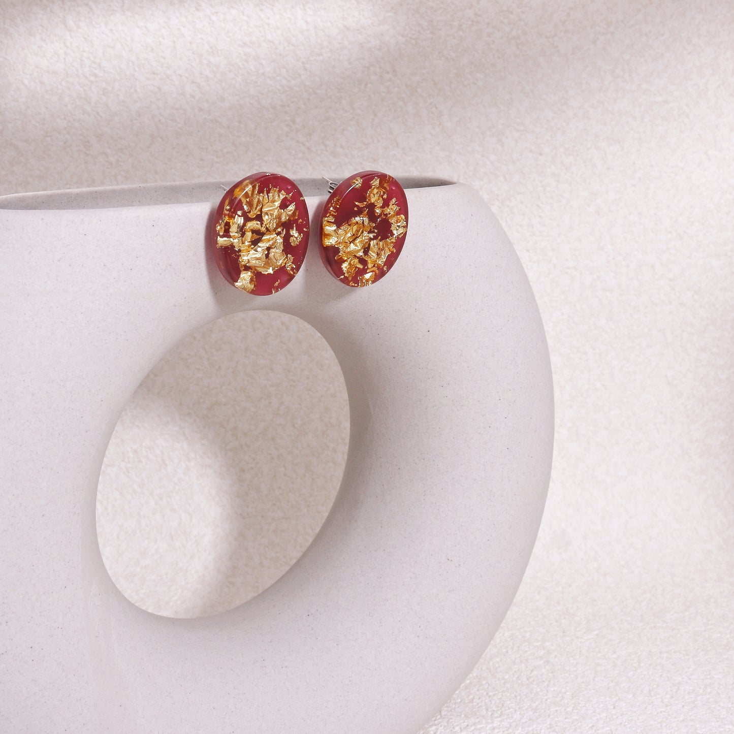WILA Gold Foil Statement Stud Earrings
