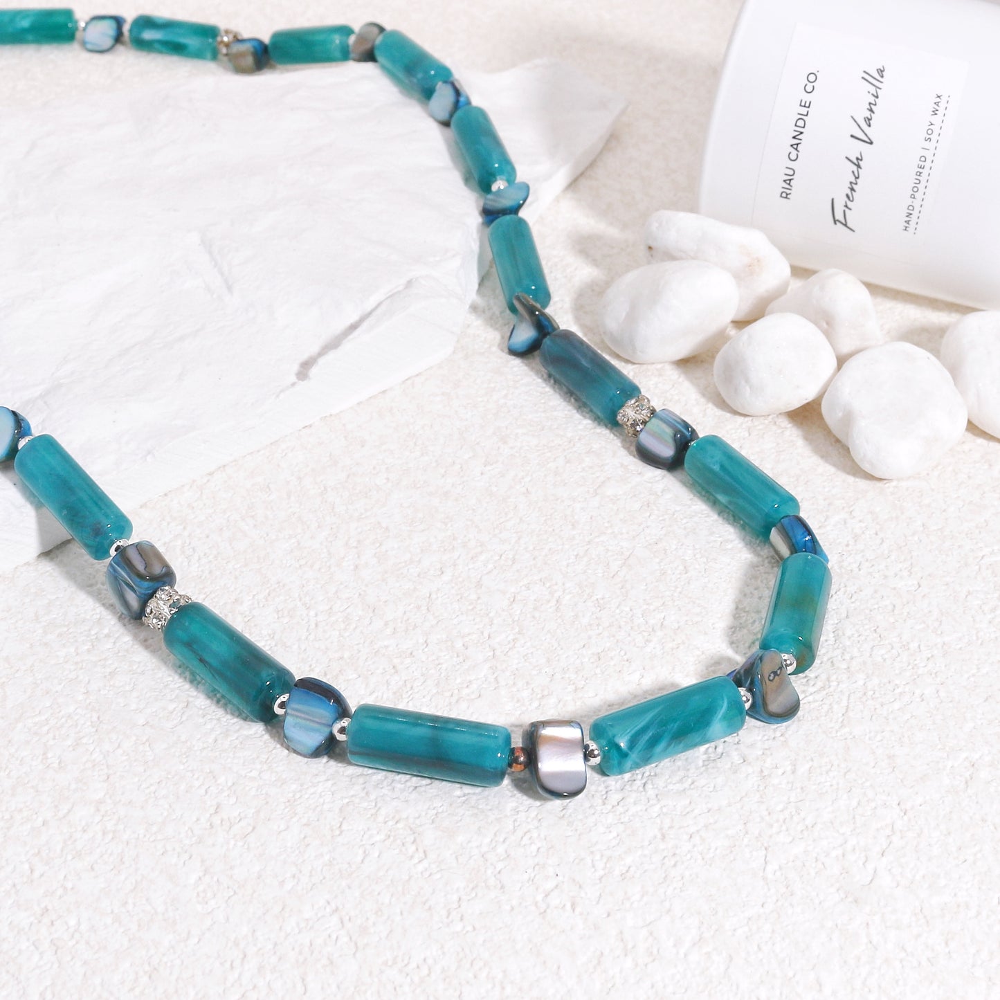 Sheila Moss Green Agate Handmade Necklace