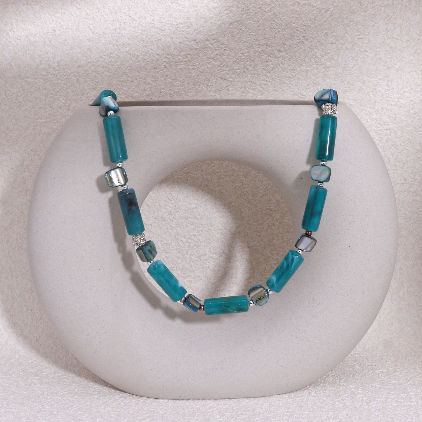 Sheila Moss Green Agate Handmade Necklace