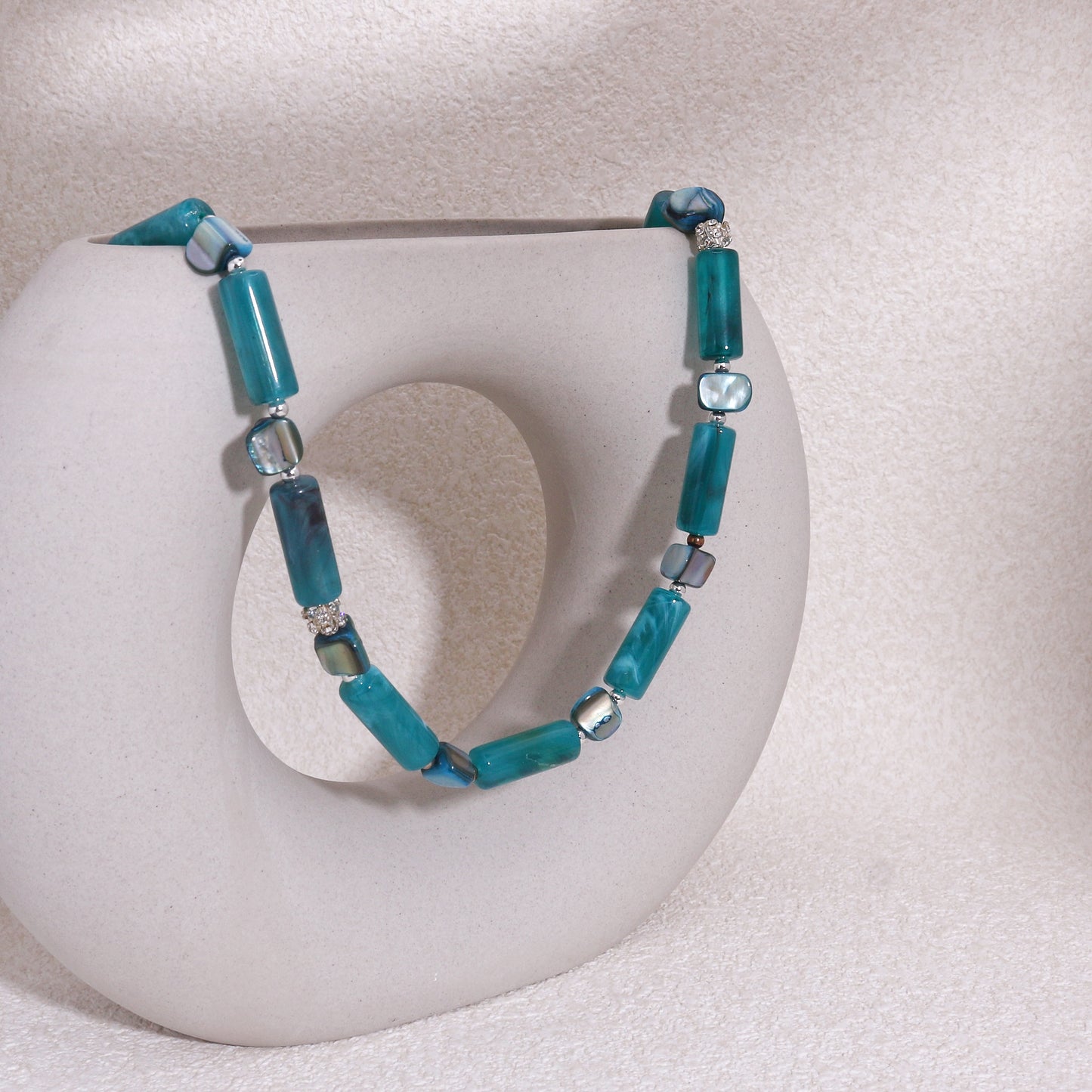 Sheila Moss Green Agate Handmade Necklace