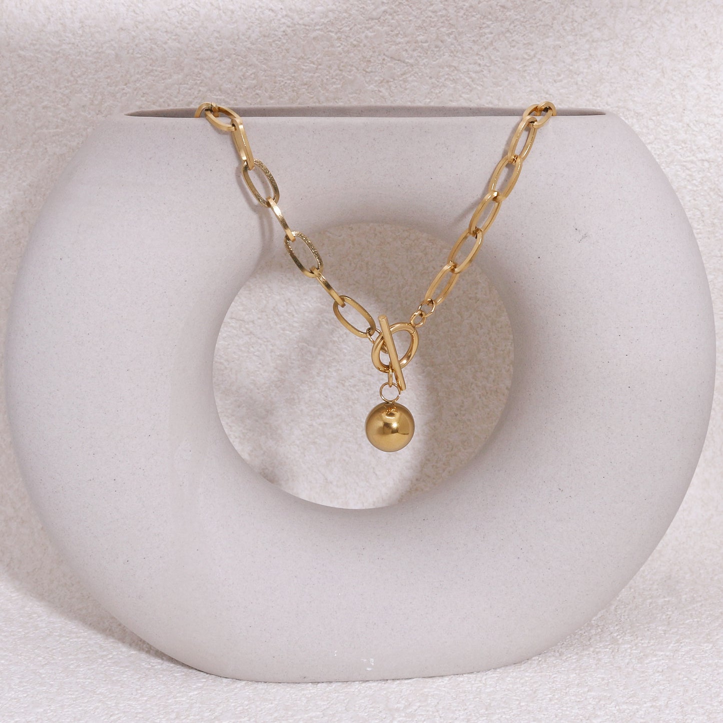 Thalia Steel Hardware Spherical Necklace